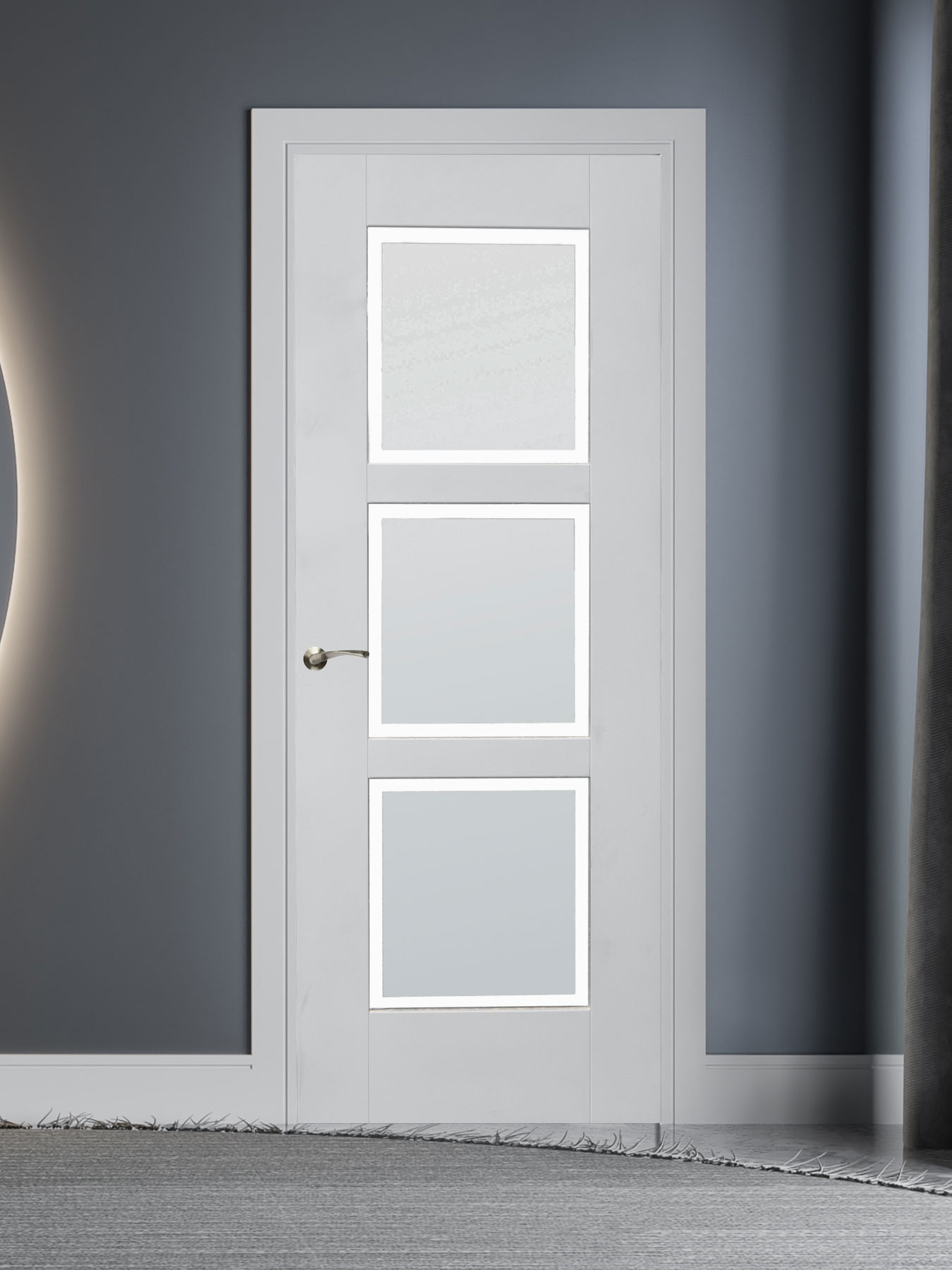 MISTRAL GLAZED WHITE PRIMED DOOR