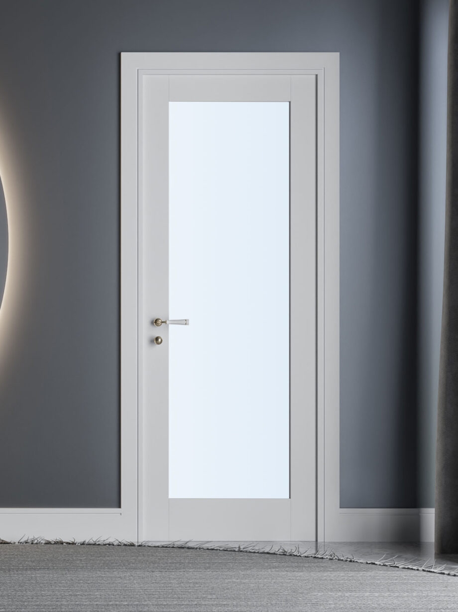 SHAKER CLEAR GLASS WHITE PRIMED DOOR